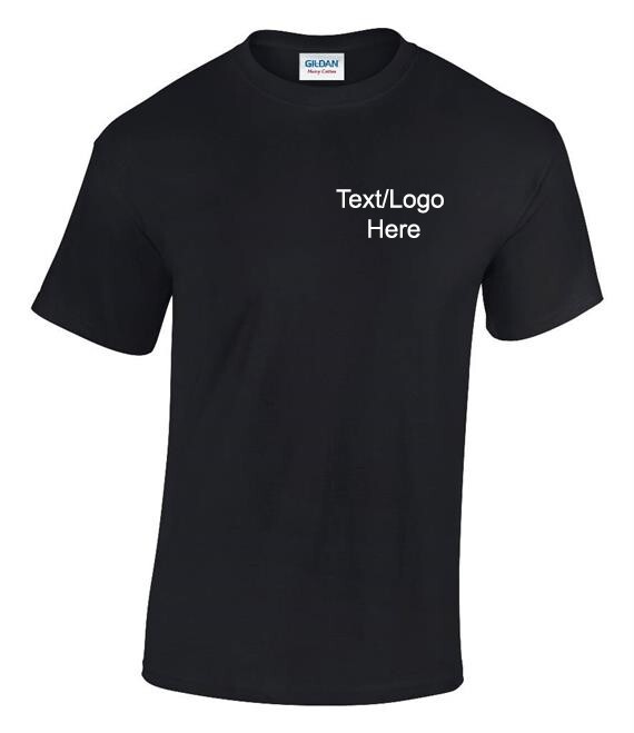 Personalised Custom Printed Crew Neck T-Shirt Work Wear Uniform Event Text Logo