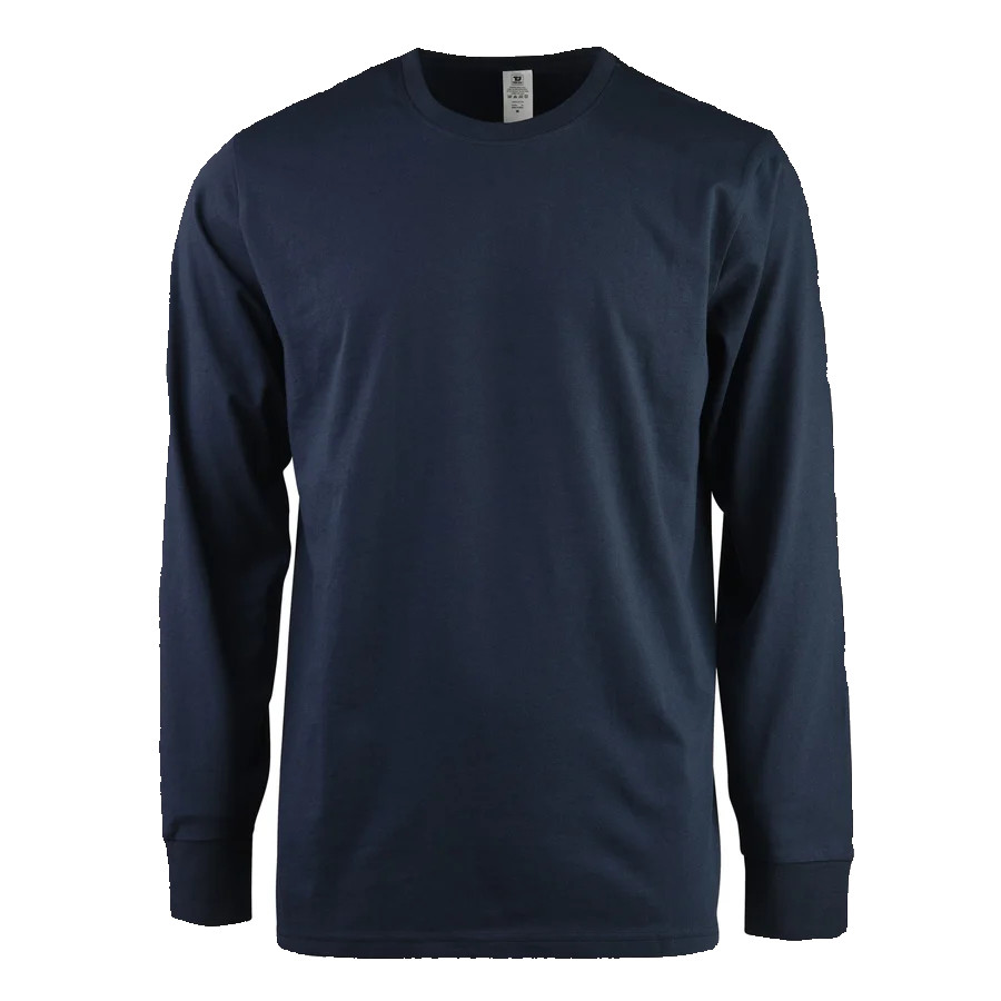Cotton T- Shirt Crew Neck Long Sleeves Men’s Shirts Ribbed Cuff and Neck Solid