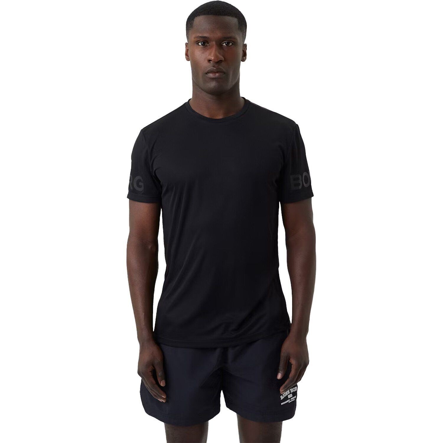 Bjorn Borg Mens T-Shirt Lightweight Arm Logo Print Regular Fit Longer Length Top