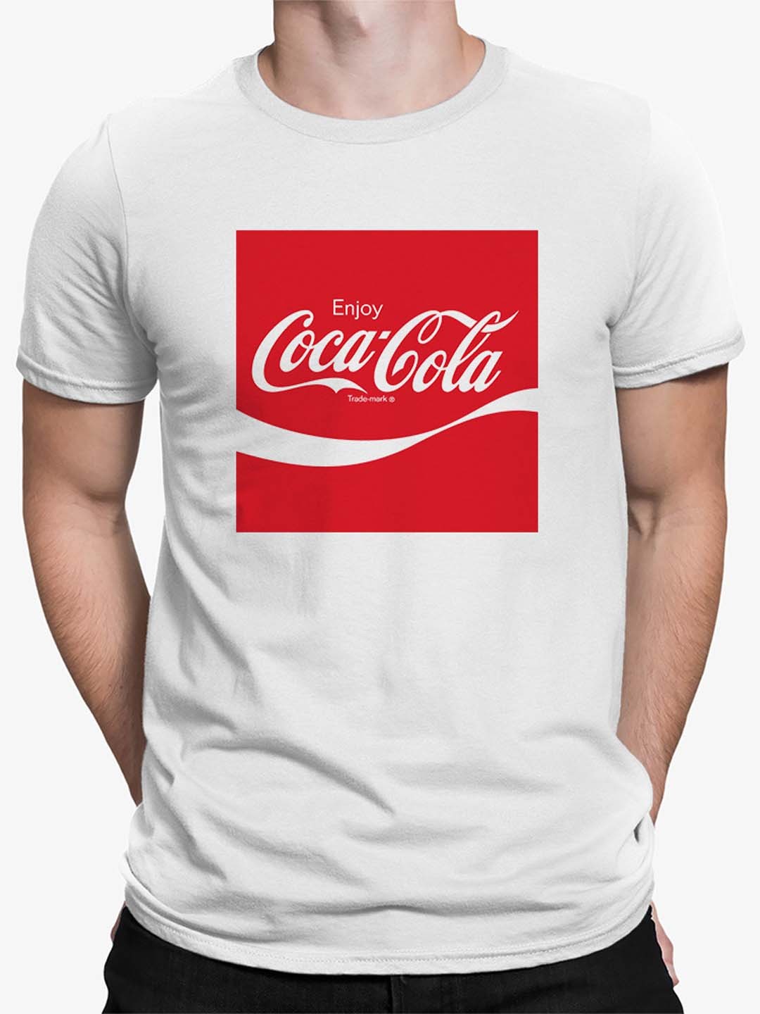 Officially Licensed Coca-Cola Classic Enjoy Logo Art Graphic Men’s T-shirt