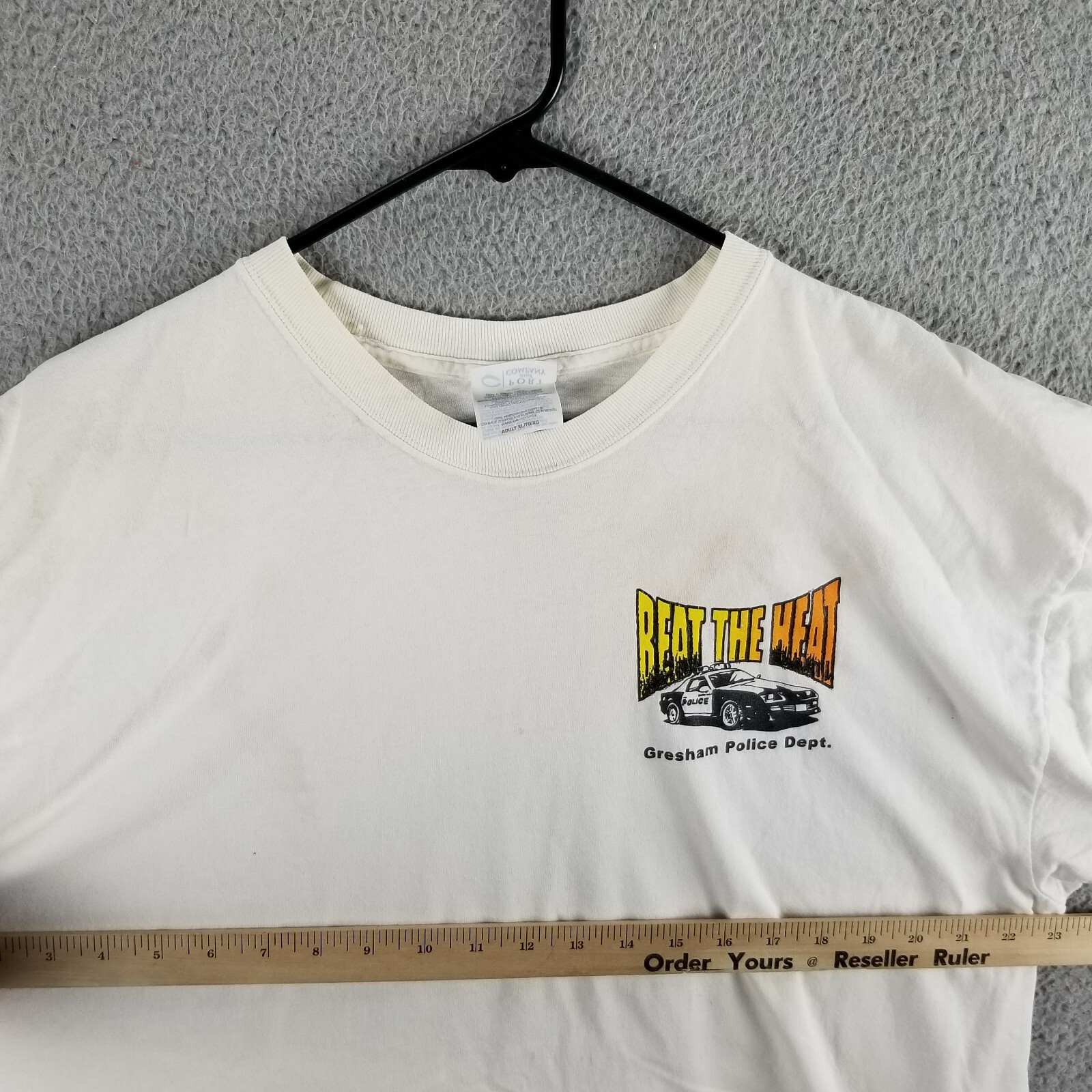 Vintage Police Drag Racing T Shirt XL Hot Rods Street Cars 2001 Beat the Heat OR