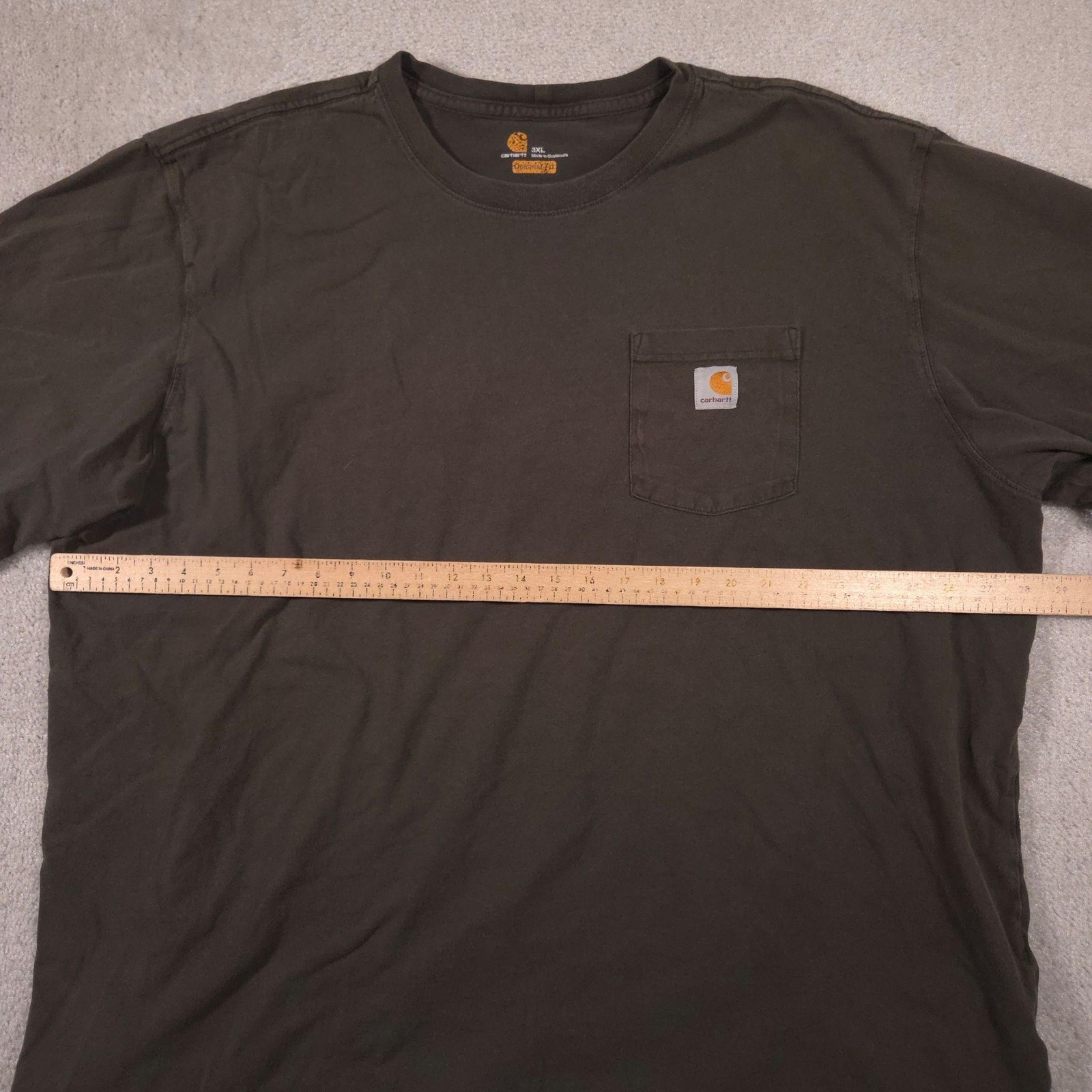 Carhartt Shirt Mens 3XL Brown Pocket Workwear Original Fit Tagless Tee Crewneck