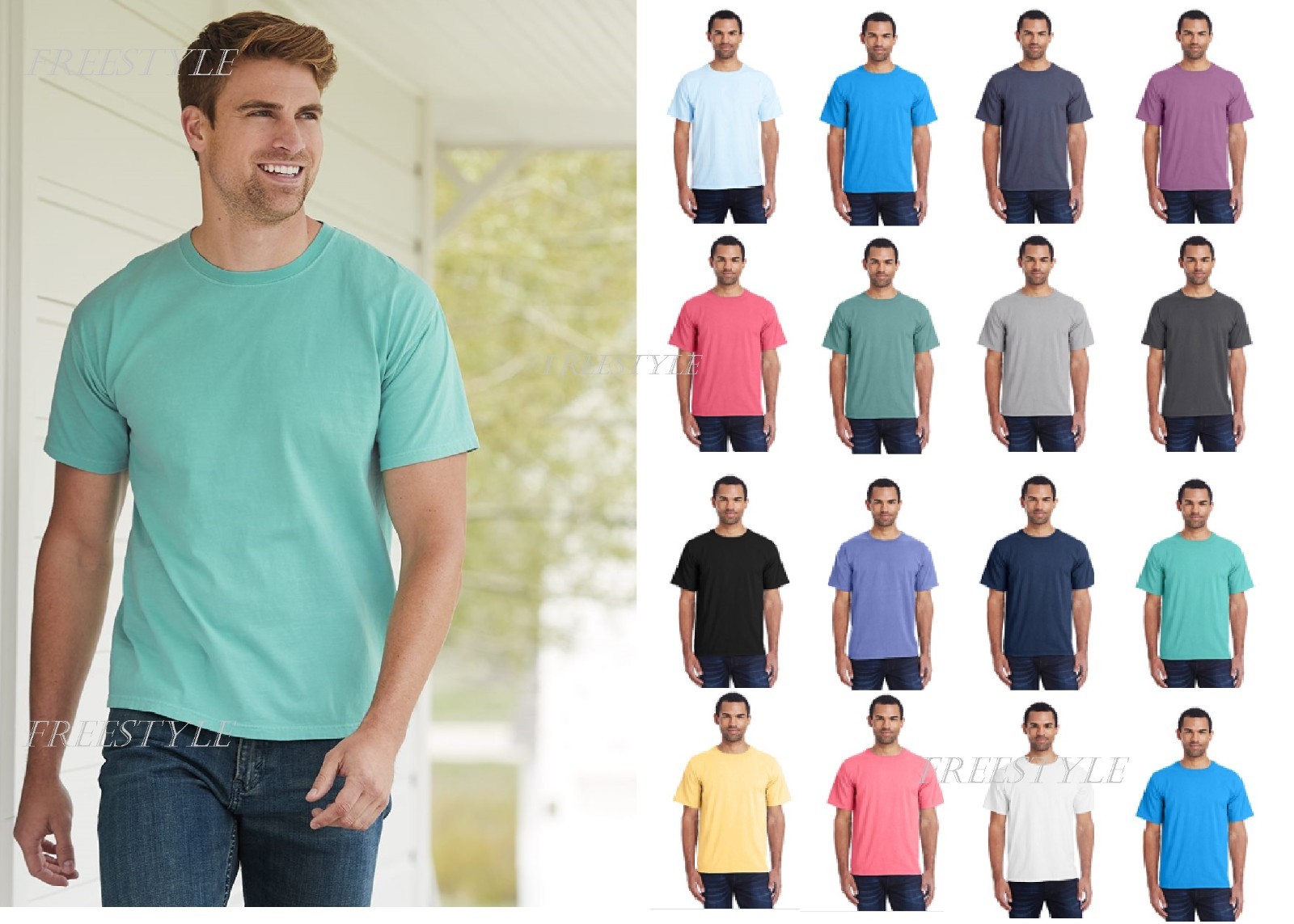NEW! ComfortWash by Hanes Garment Dyed Short Sleeve Men’s T-Shirt GDH100 on SALE