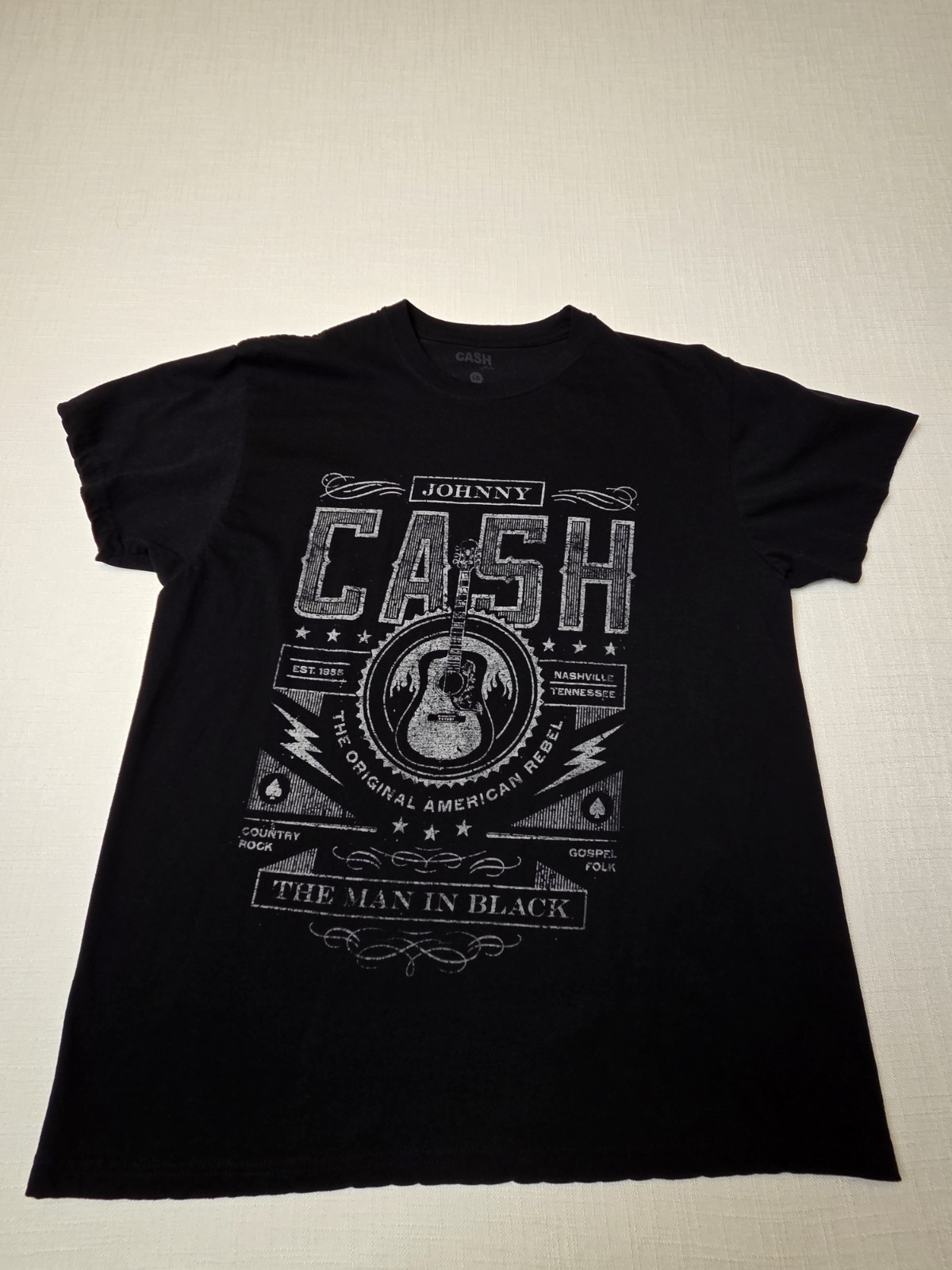 Johnny Cash T-Shirt, The Man in Black Shirt Men’s Size Large L
