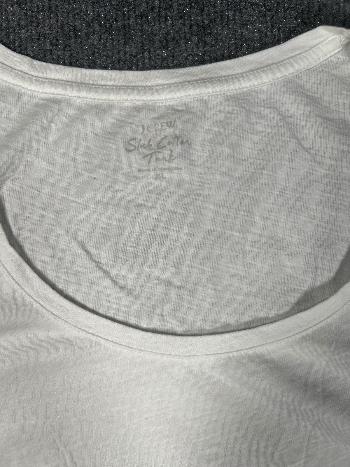 J.Crew White Slub Cotton Tank Top XL