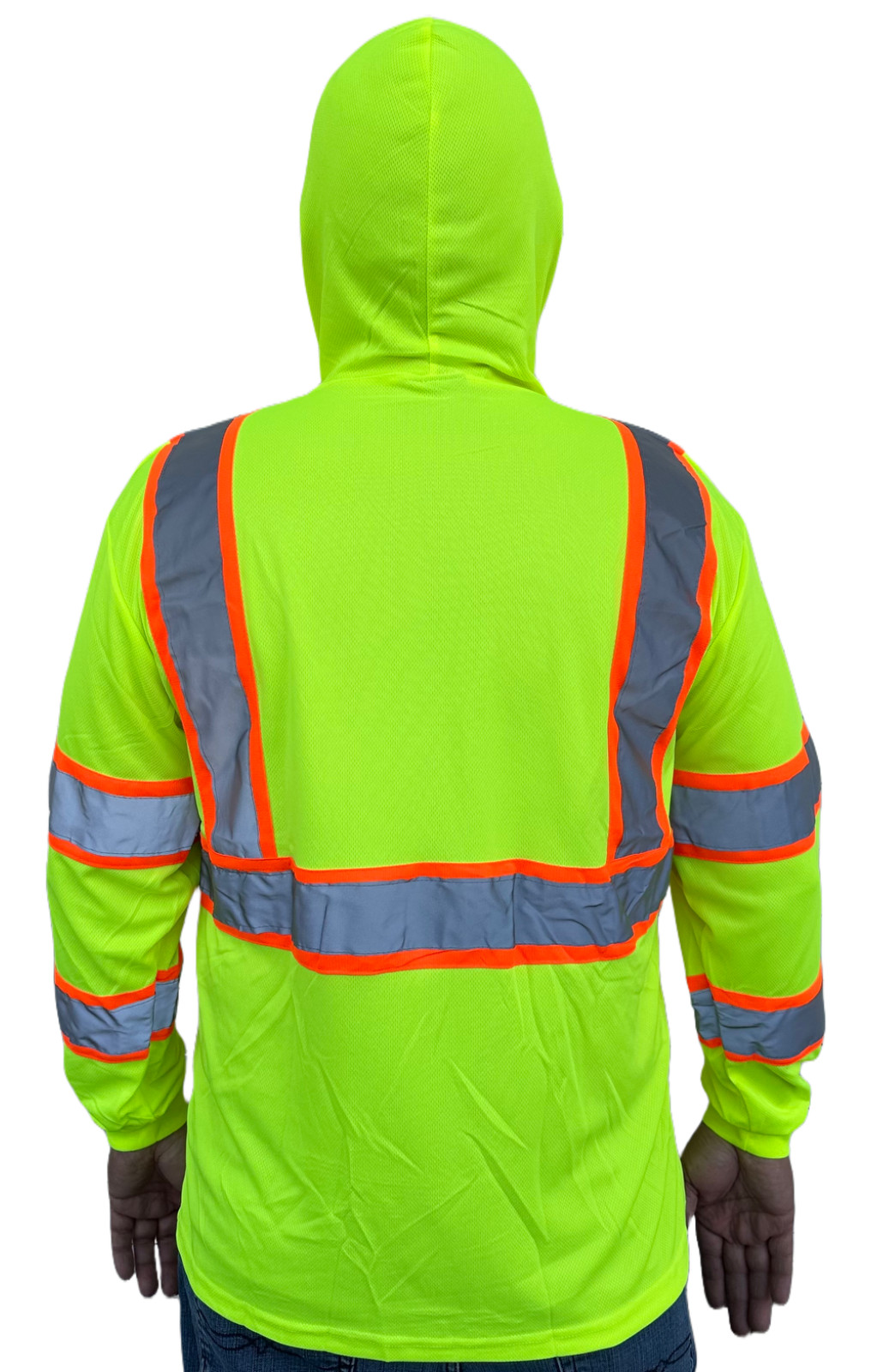 Hoodie Yellow High Visibility Safety Shirt With Reflective Stripes
