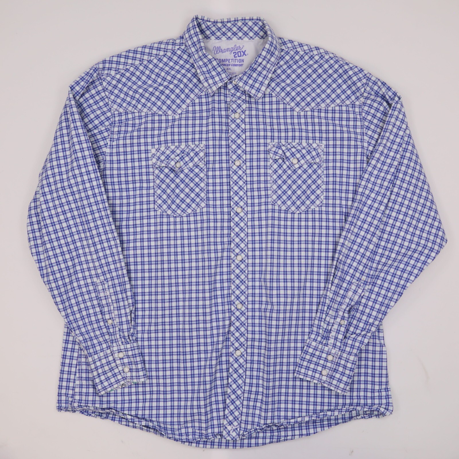 WRANGLER 20X COMPETITION Men’s Shirt Long Sleeve . Size: XXL. Multicolor plaid