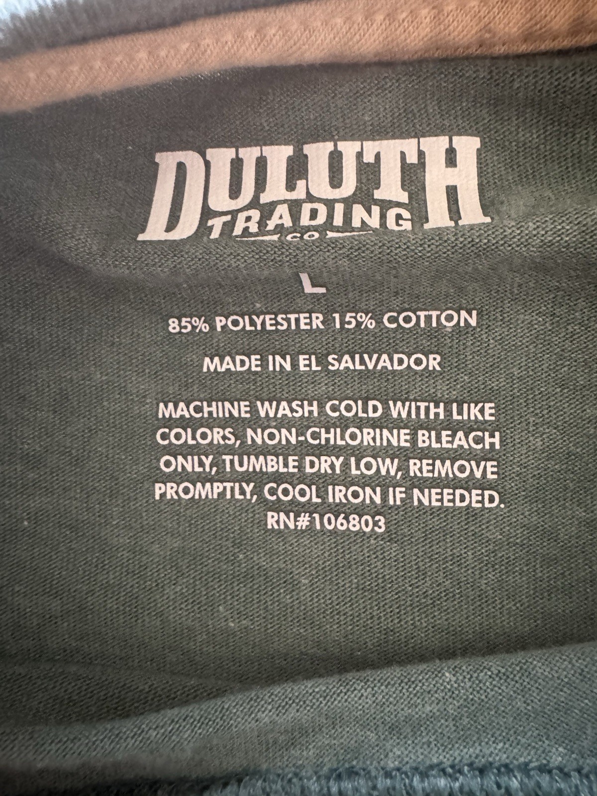 Duluth Trading Co Mens T-Shirt Green Short Sleeve Cotton Size L Pencil Pocket