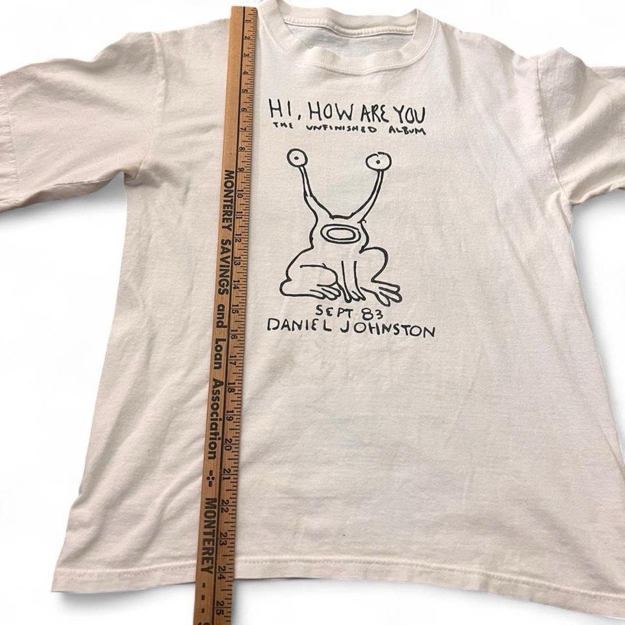 00s – RARE Daniel Johnston HI, HOW ARE YOU Double-sided white tee SIZE S