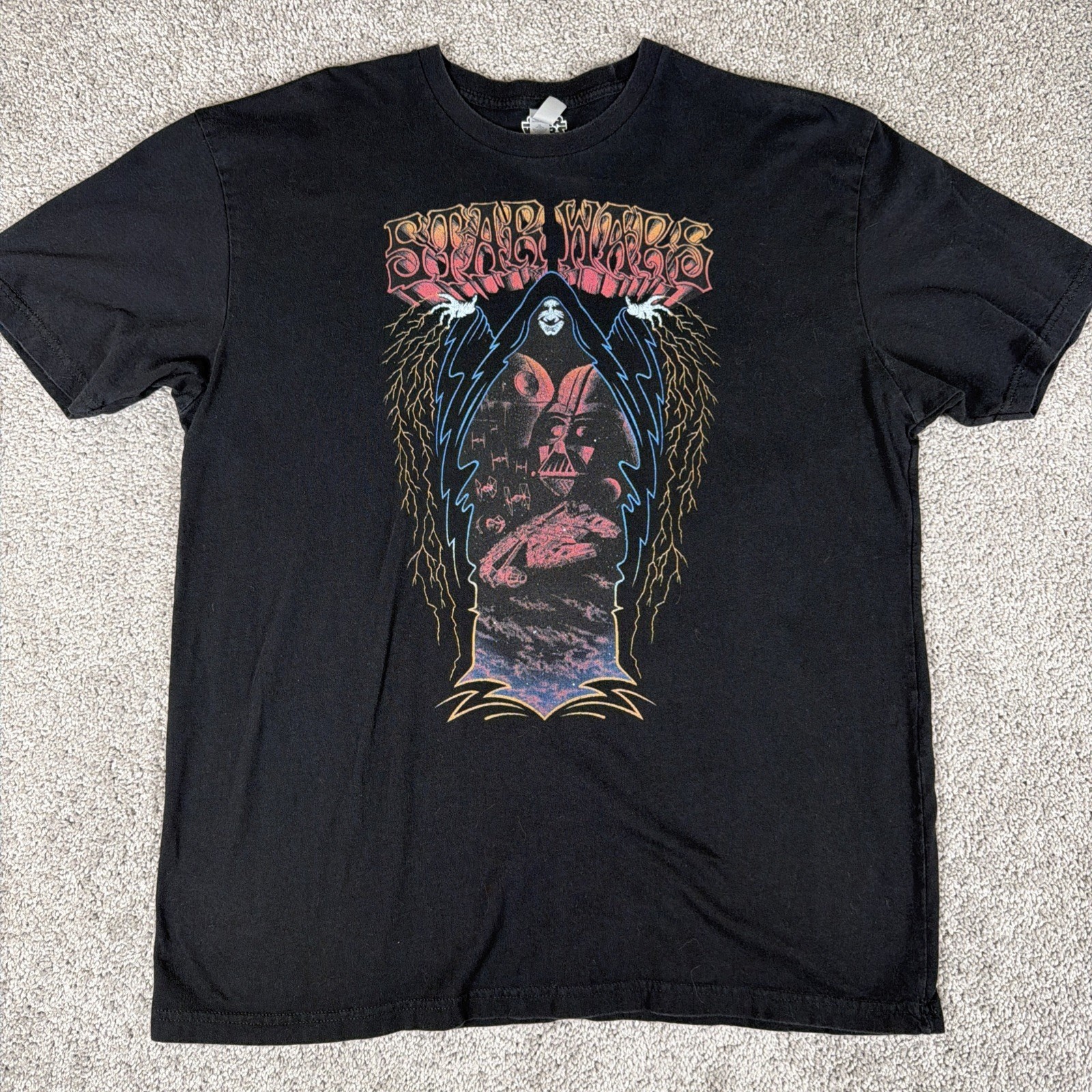 Star Wars Shirt Mens XL Black Emperor Palpatine Darth Vader Dark Side Sith
