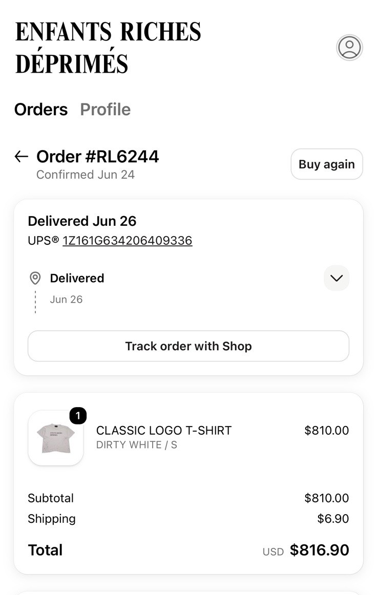 enfants riches deprimes Dirty White Website Exclusive Size Small