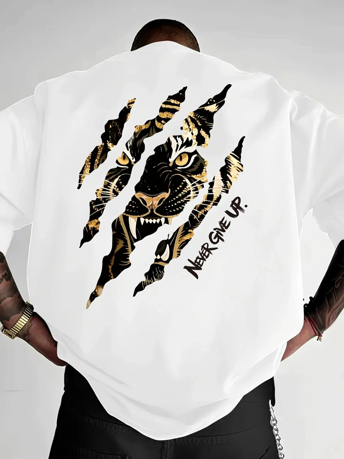 Tiger Print 100% Cotton Men Woment T-shirt Summer Fashion Streetwear