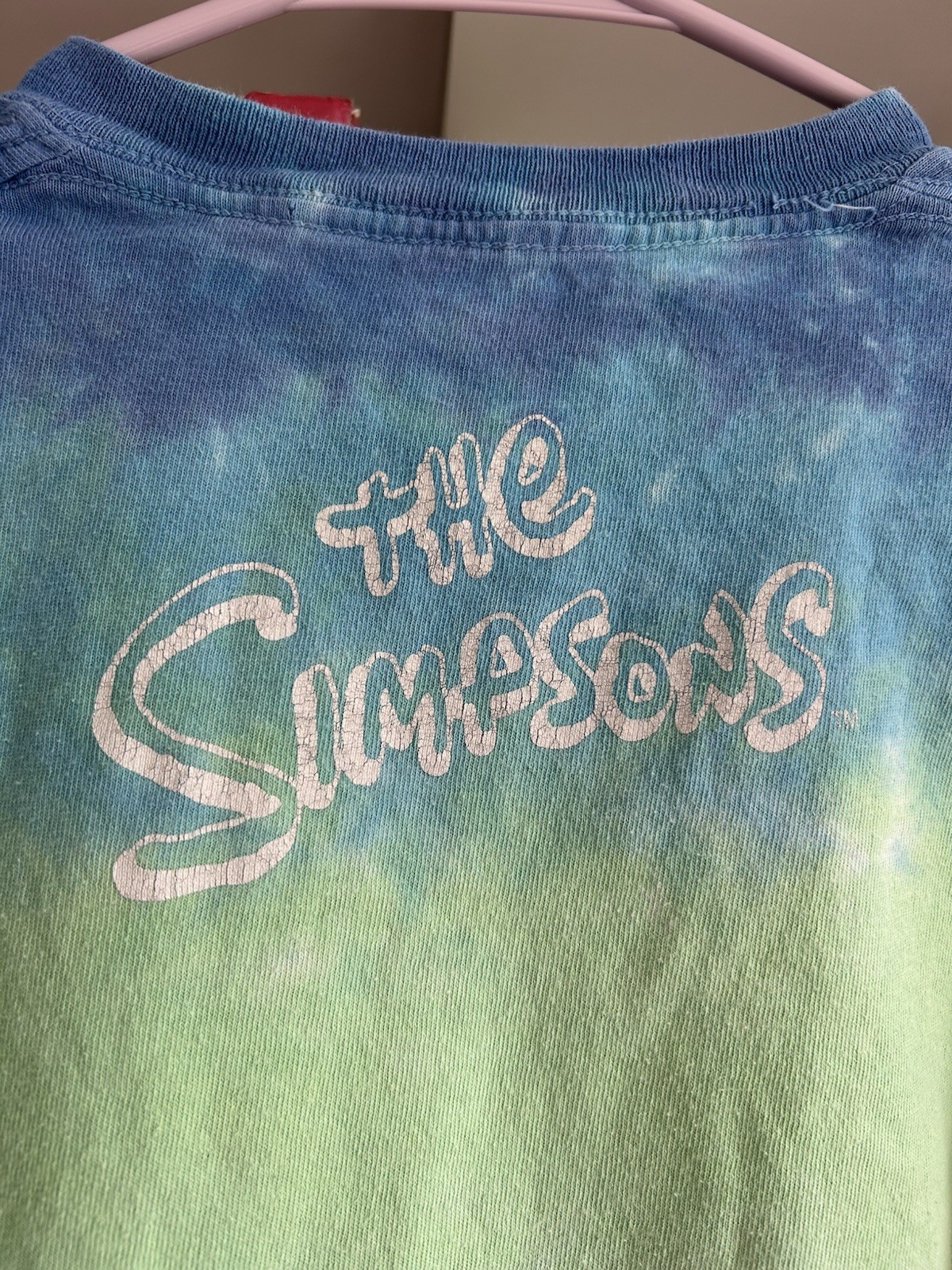 The Simpson’s Tie Dye Blue Green Graphic Tshirt Size Unknown See Measurements
