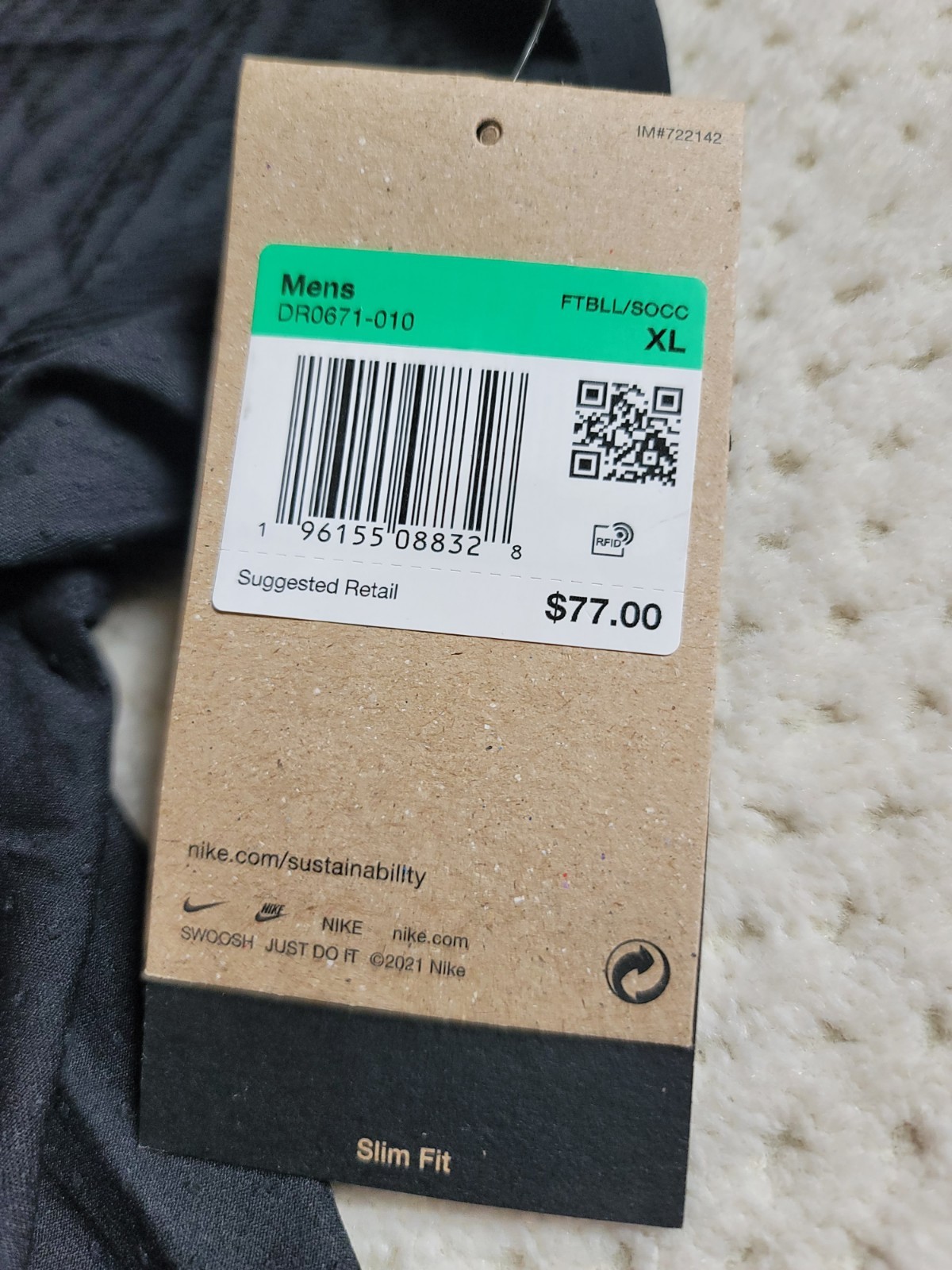 NWT Nike Dri-FIT ADV Vapor 4 Knit Soccer Football Jersey – DR0671-010 – Black XL