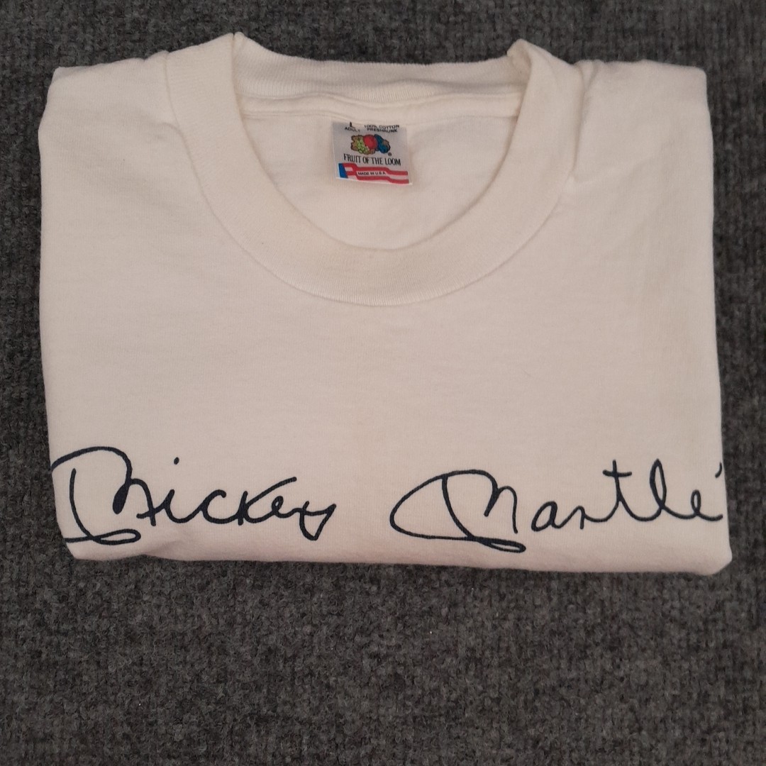 Vintage FOTL T Shirt Mens L Mickey Mantle’s New York Baseball Single Stitch USA