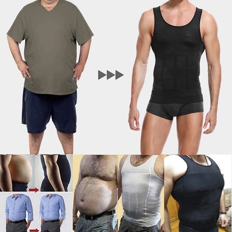 Men Slimmer Body Shaper Vest Abs Abdomen Compression Shirt Workout Tank Tops US