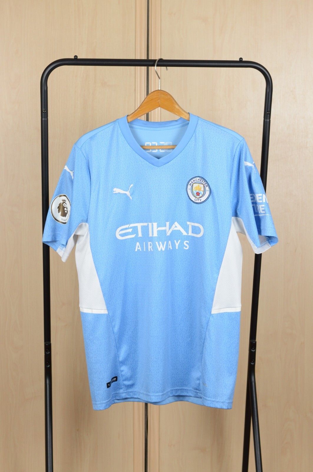 93:20 Manchester City Puma De Bruyne 17 Champions 20-21 tee Size L