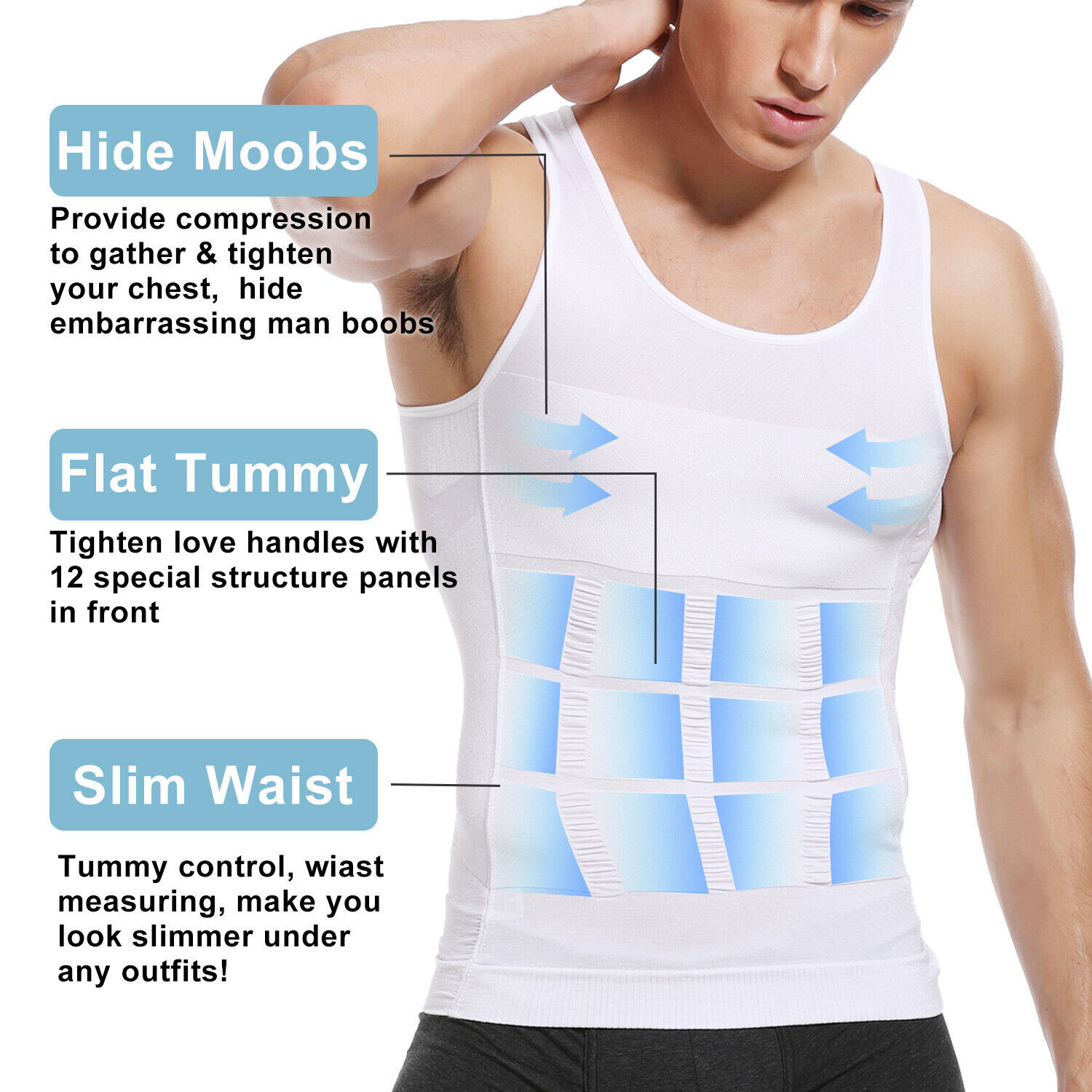 Men’s Cool Dry Short Sleeve Compression Shirts Sports Baselayer Workout Tank Top