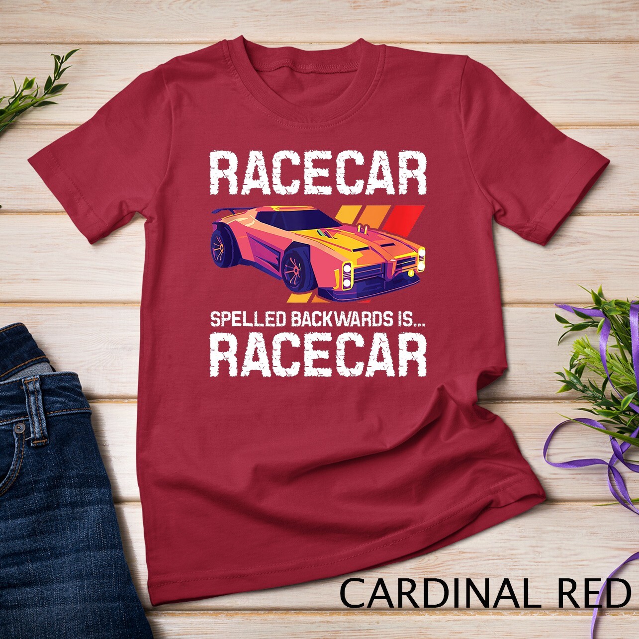 Racecar Spelled Backwards – Car Racer Mechanic Racing Race Unisex T-shirt