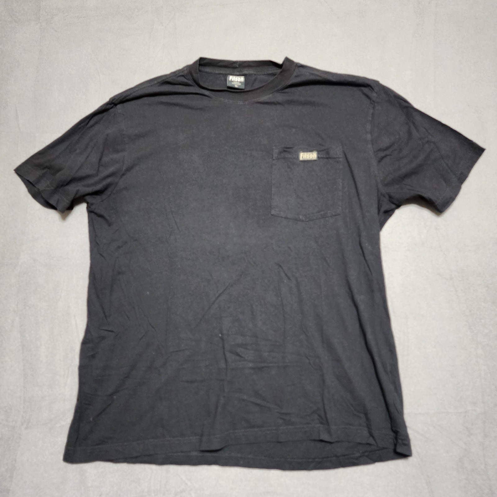 Filson Coal Black Pocket Tee Shirt 100% Cotton Size XL Better Outdoor Clothes