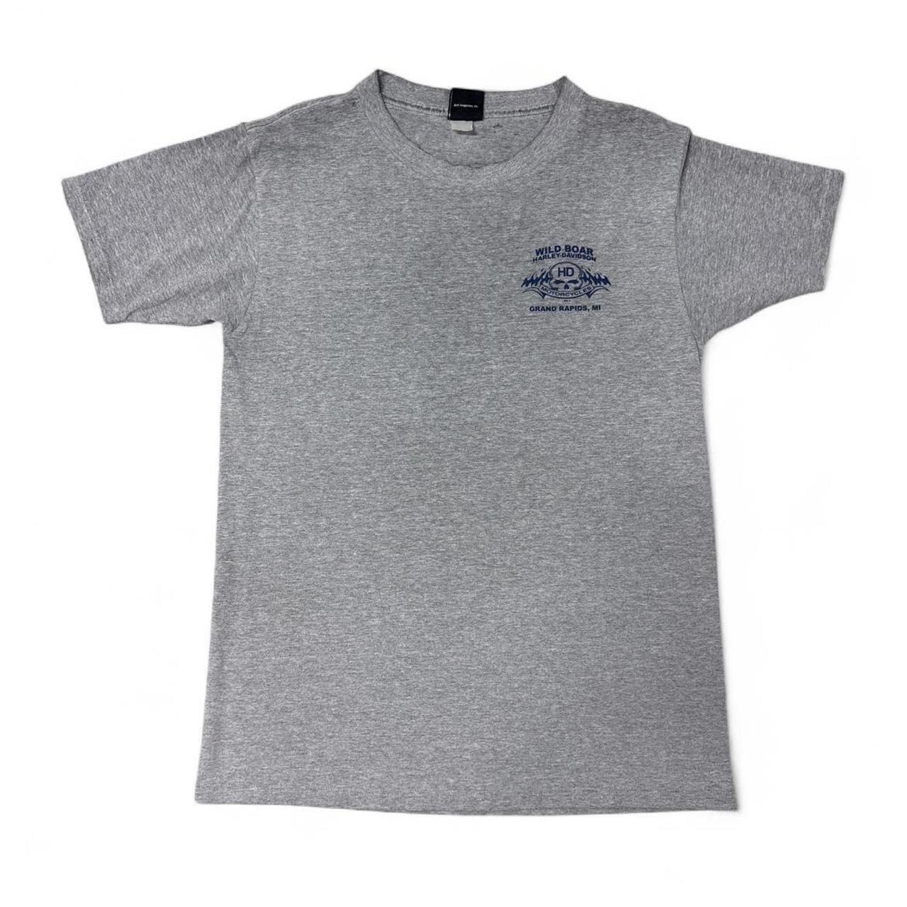 Y2K 2000s Harley Davidson Thrashed Tee Grand Rapids Size Large 20.5×30 Vintage
