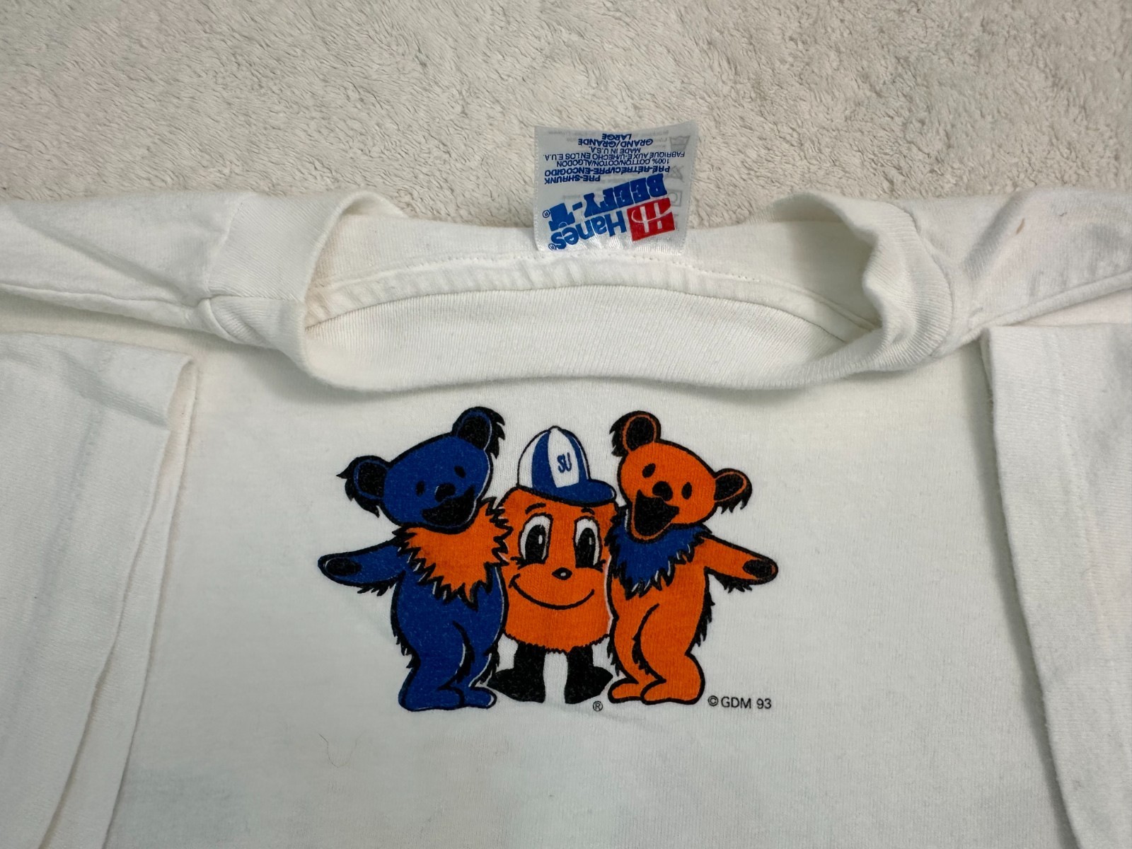 Vintage 1990s Grateful Dead Syracuse University Orangemen Dancing Bear T-Shirt L