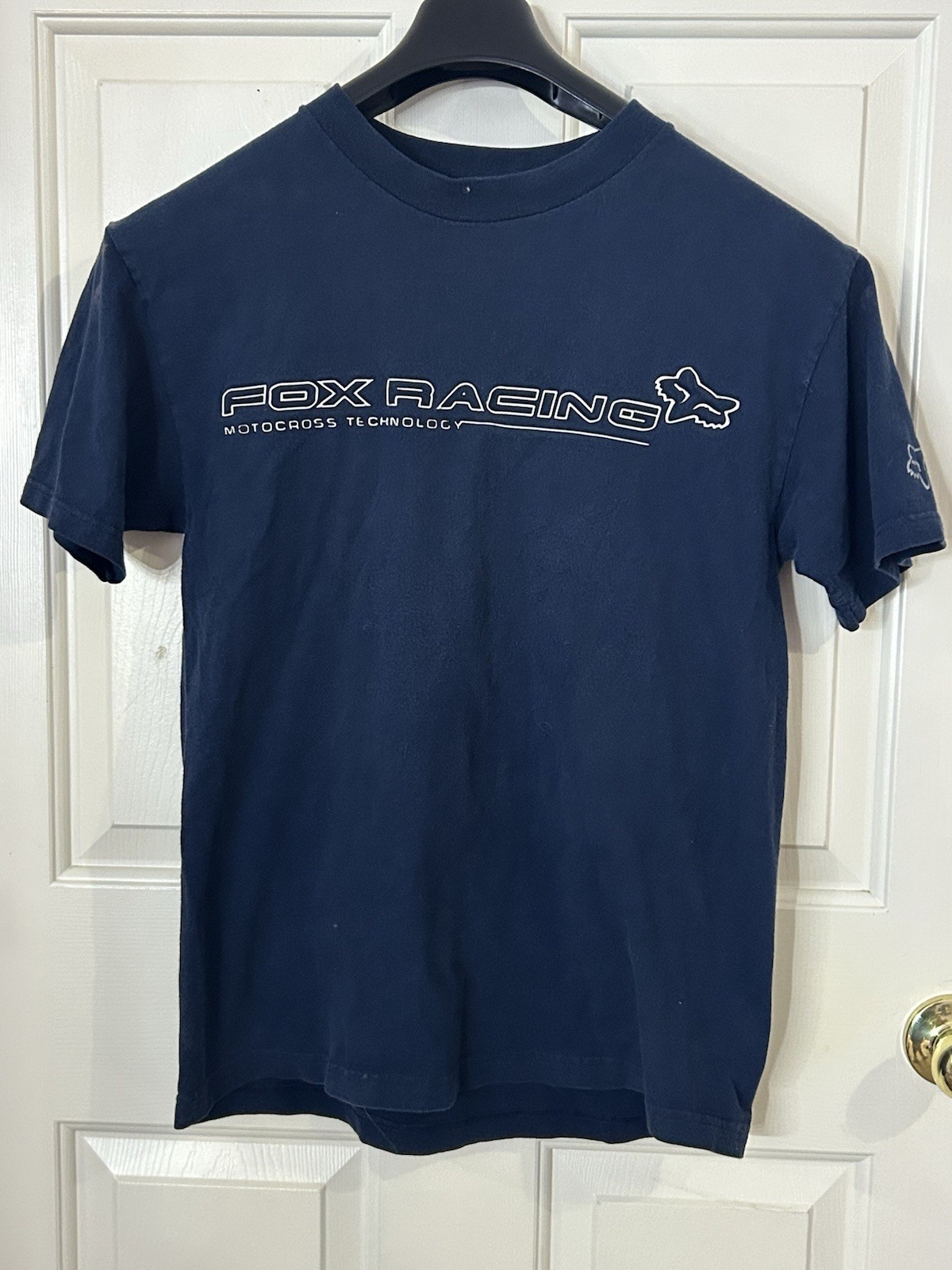 Vintage Fox Racing T Shirt Men’s Medium Size Blue Moto Motocross