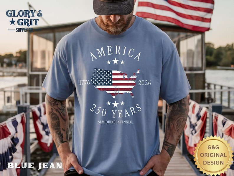 Comfort Colors America 250th Anniversary Shirt Patriotic Mens 1776-2026 USA Tee