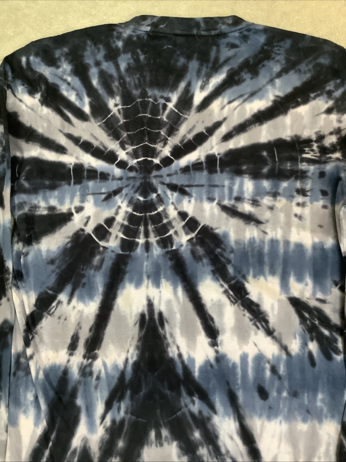 Reverse Threads Mens Tie Dye Blue White Long Sleeve Cadual Pull On Shirt L