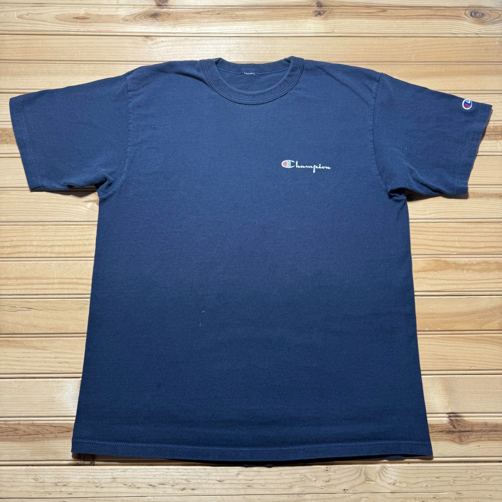 Vintage Y2K Champion Script Logo Embroidered Single Stitch T-Shirt Men’s – Large