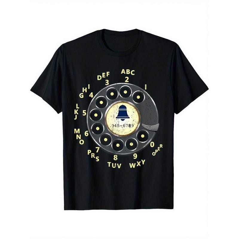 Vintage Dial Phone Printed T-Shirt