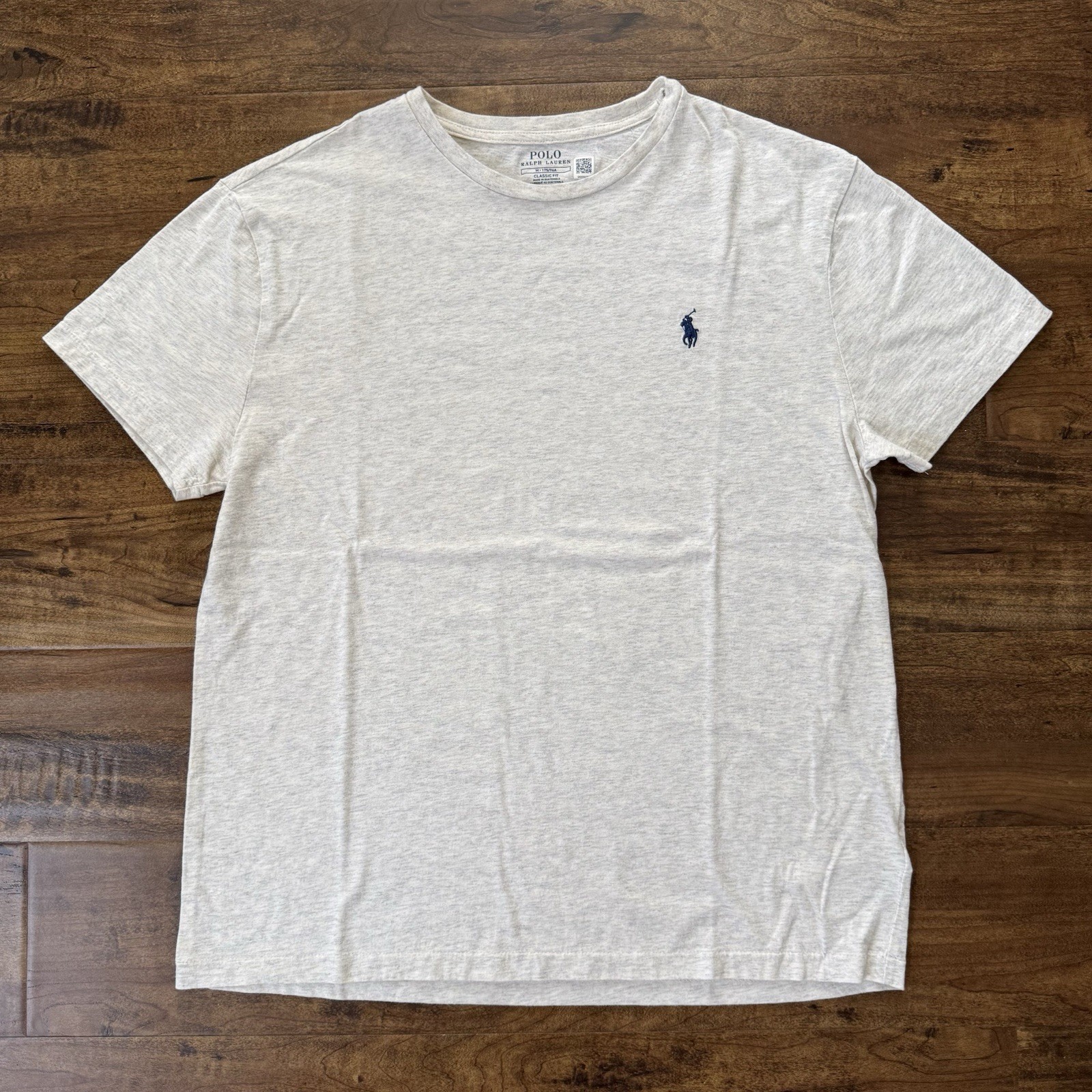 Polo Ralph Lauren Classic Fit Beige Embroidered Logo Crew Neck T-Shirt Mens M