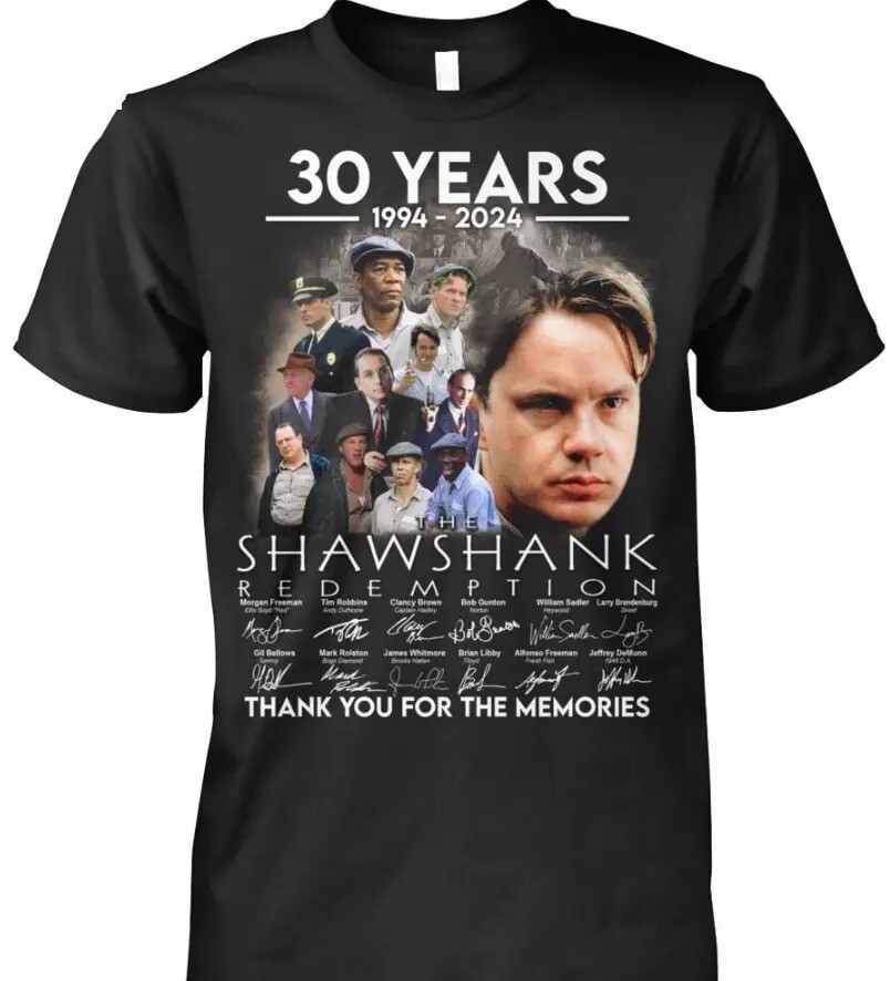 30 Years 1994-2024 Shawshank Redemption T-Shirt Thank You For The Memories