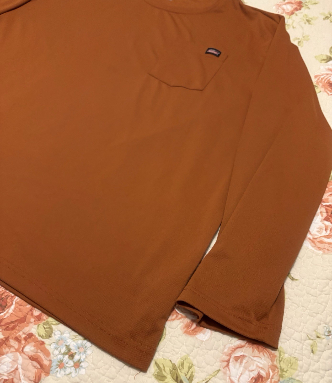 Dickies Long Sleeve Shirt Men’s Size 3XL Orange Rust Pocket Polyester