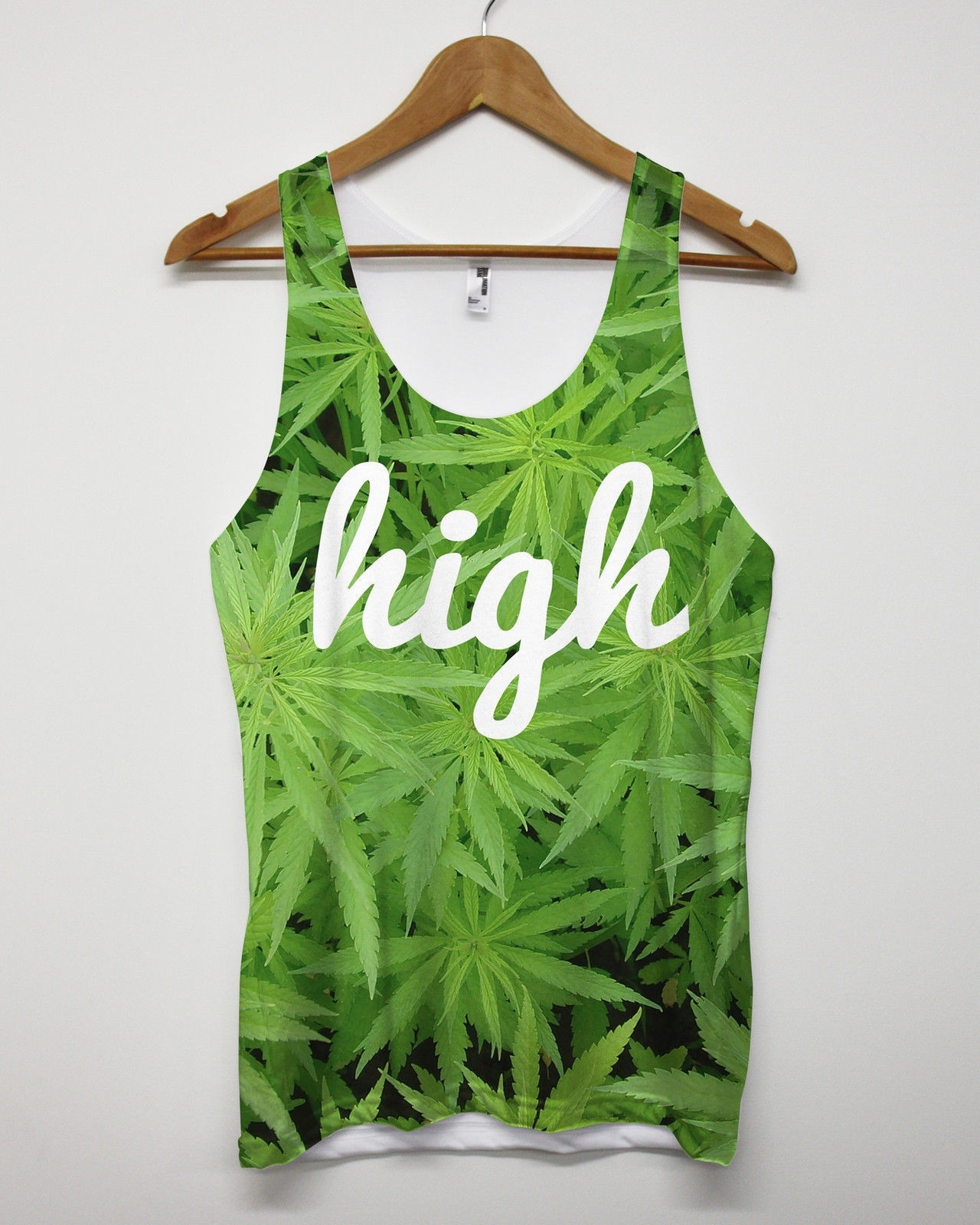 High Cannabis All over print Vest Weed Marijuana Hip Hop Singlet Tank Leaf Dope