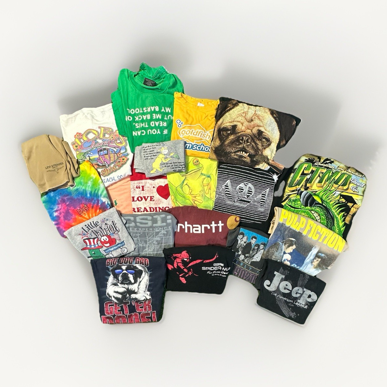 Lot of 20 Modern Graphic T Shirts Mixed Size Wholesale Bulk Reseller Y2K A24
