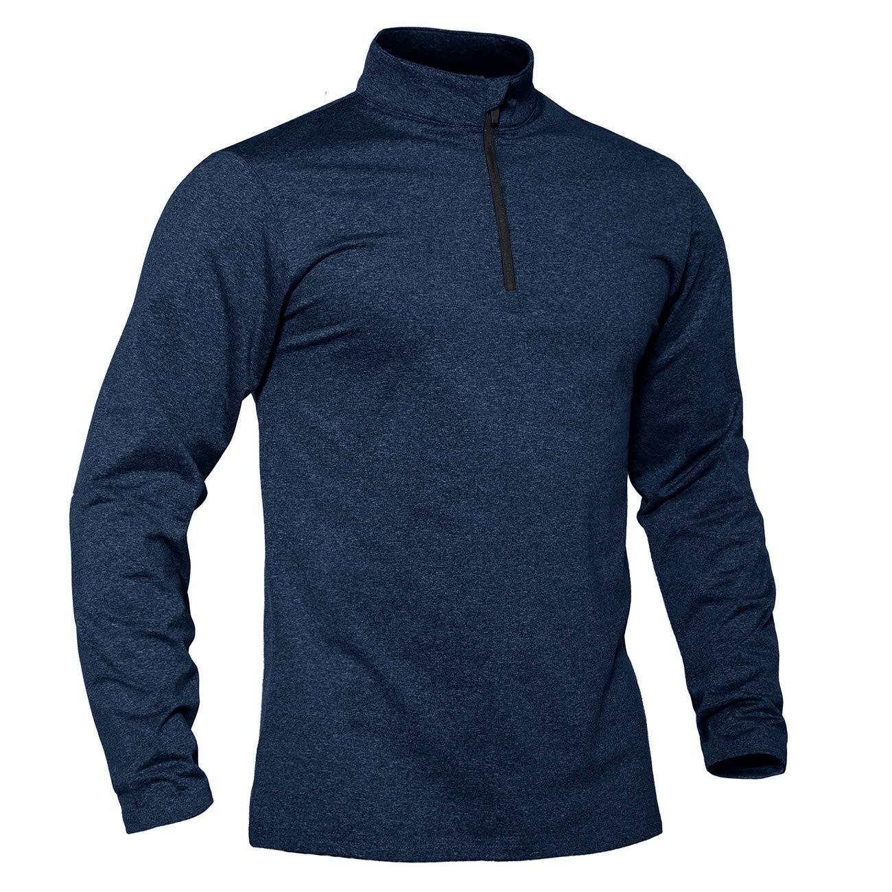 Men’s 1/4 Zip Pullover Sweater Lightweight Long Sleeve Gym Workout Outdoor Shirt