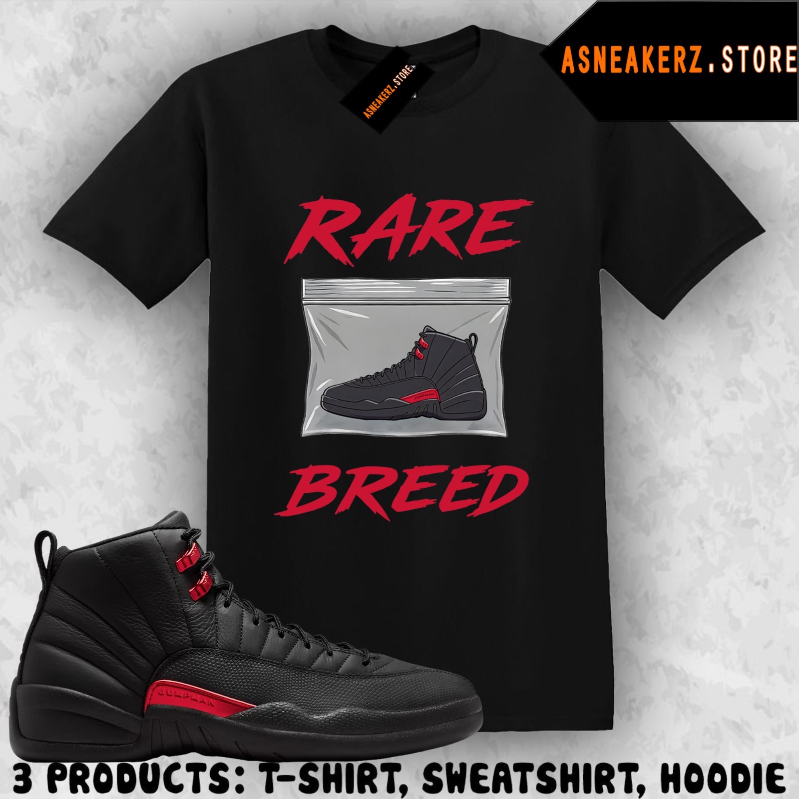 Shirt To Match AJ 12 Bloodline 2026 Sneaker Matching Tee Rare Breed T-Shirt