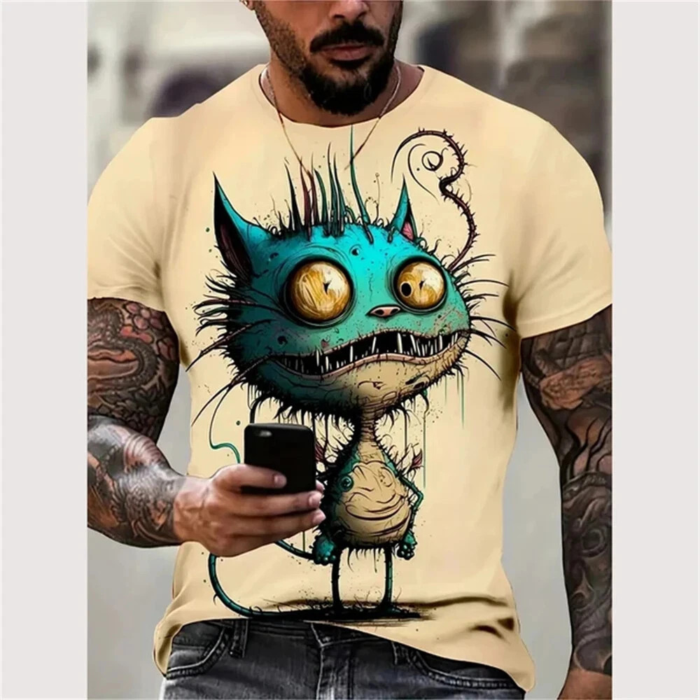 New Summer Men Vintage T-Shirt 3D Printed Funny Graphic Tops Tees Male T shirts