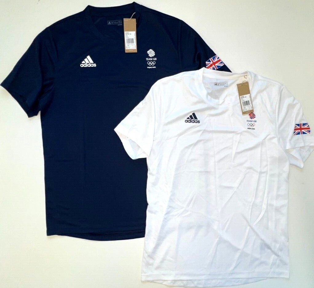 Adidas Training Shirt Team GB Tech Olympic Jersey White Blue XS S M L XL 2XL 3XL