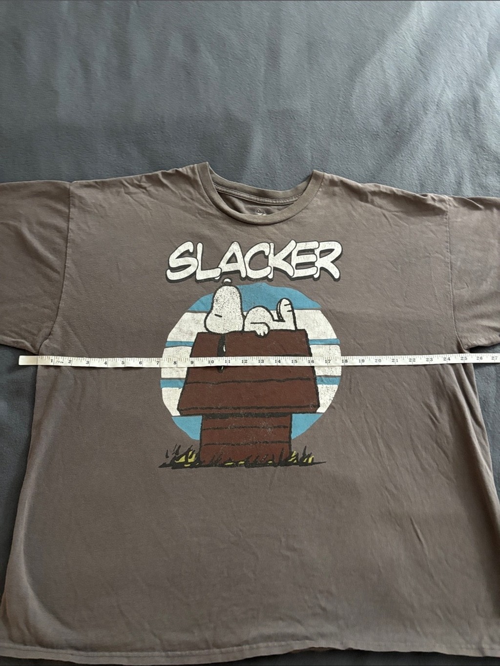 Peanuts Snoopy Slacker Graphic T Shirt Gray 2XL Retro Cartoon Tee