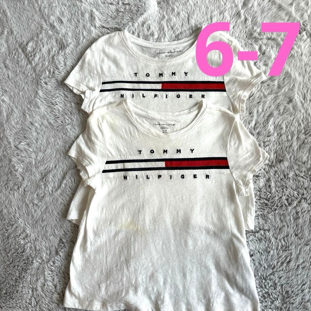 TOMMY HILFIGER T-Shirt Set 2pcs Size S 110 for Kids 6-7 Years
