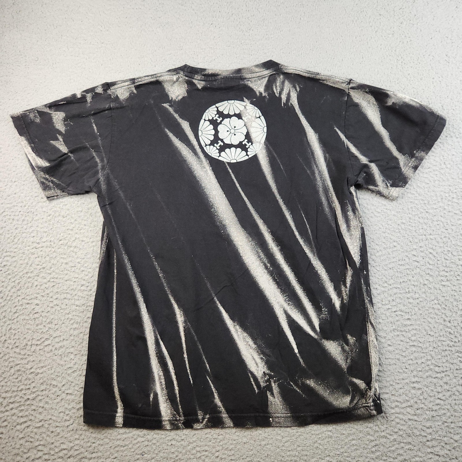 Samurai Ukiyo-e Shirt Mens Medium Black Tie Dye Japanese Art Graphic Tee