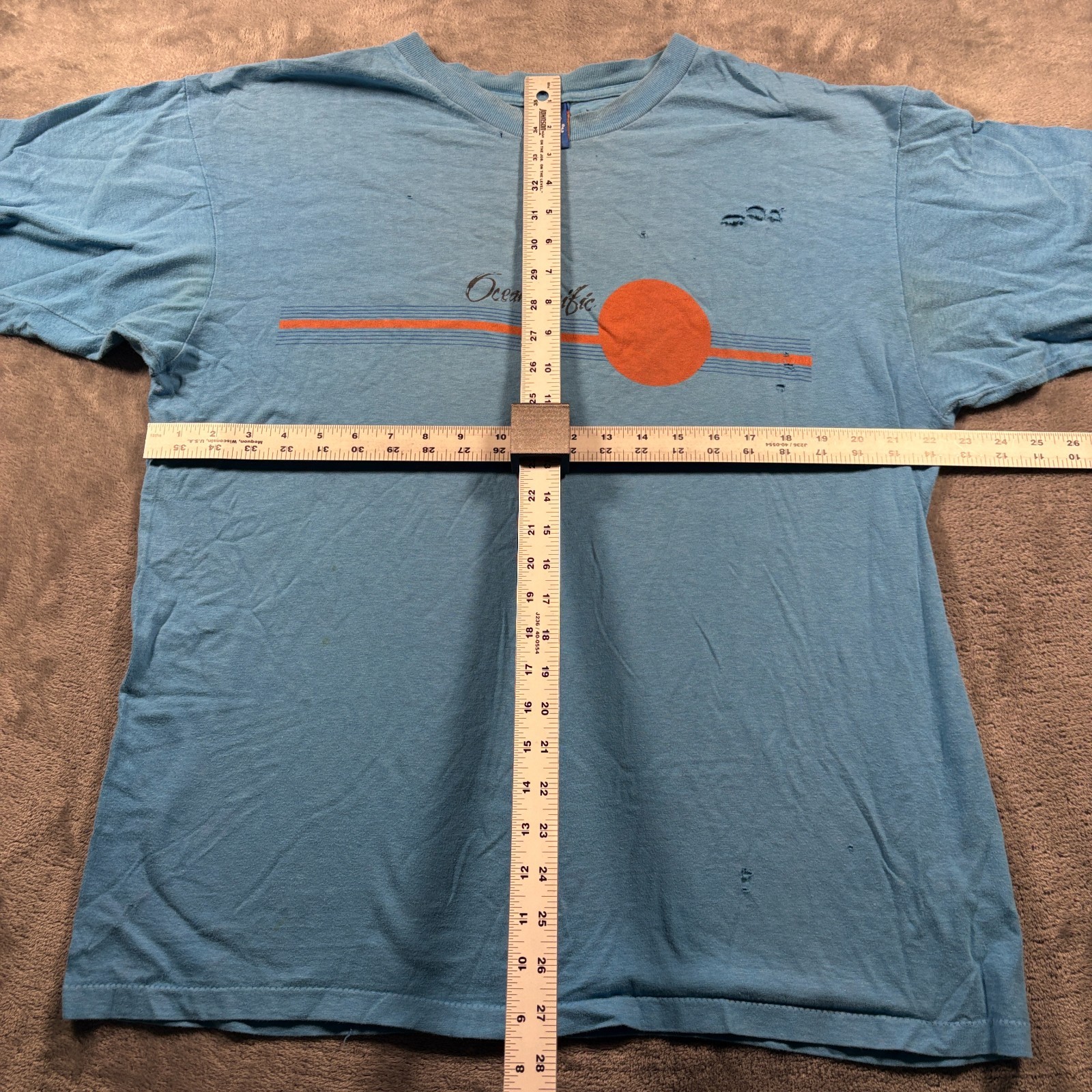 Vintage 1983 Ocean Pacific Op Surf Shirt Mens XL Blue Logo Long Sleeve Pullover
