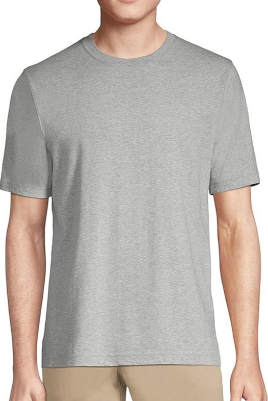 NWOT Lands’ End Men’s XL Gray Crewneck T-Shirt 46-48 100% Cotton