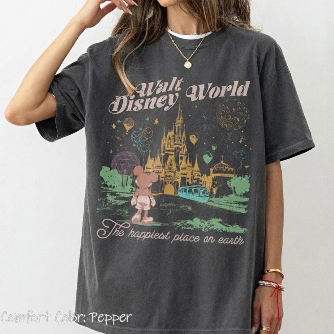 Retro Vintage Walt Disney World Shirt, Happiest Place on Earth Shirt, Magical Wo