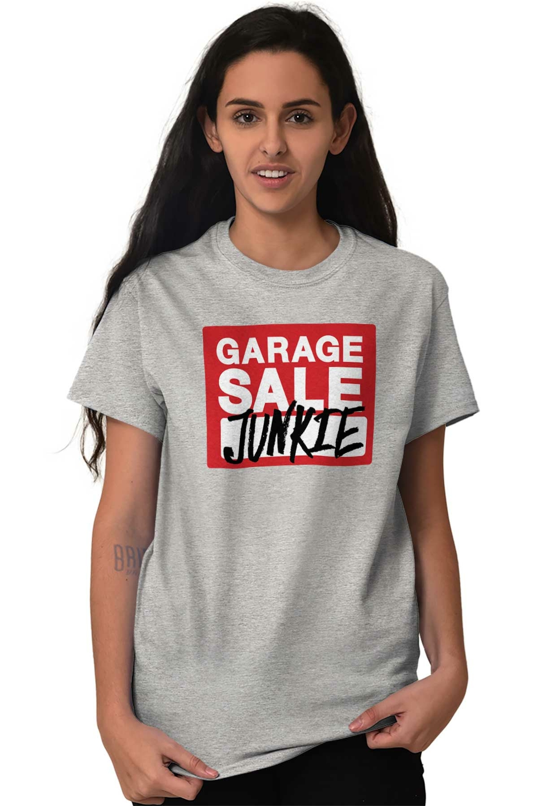 Garage Sale Junkie Thrift Store Shopping Womens or Mens Crewneck T Shirt Tee