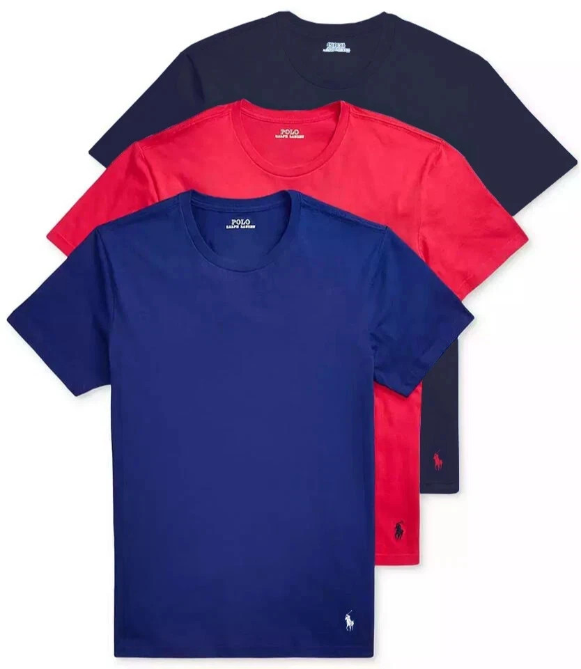 Polo Ralph Lauren Crew Neck size XLARGE T-Shirts Classic Fit 3 Pack Cotton $49