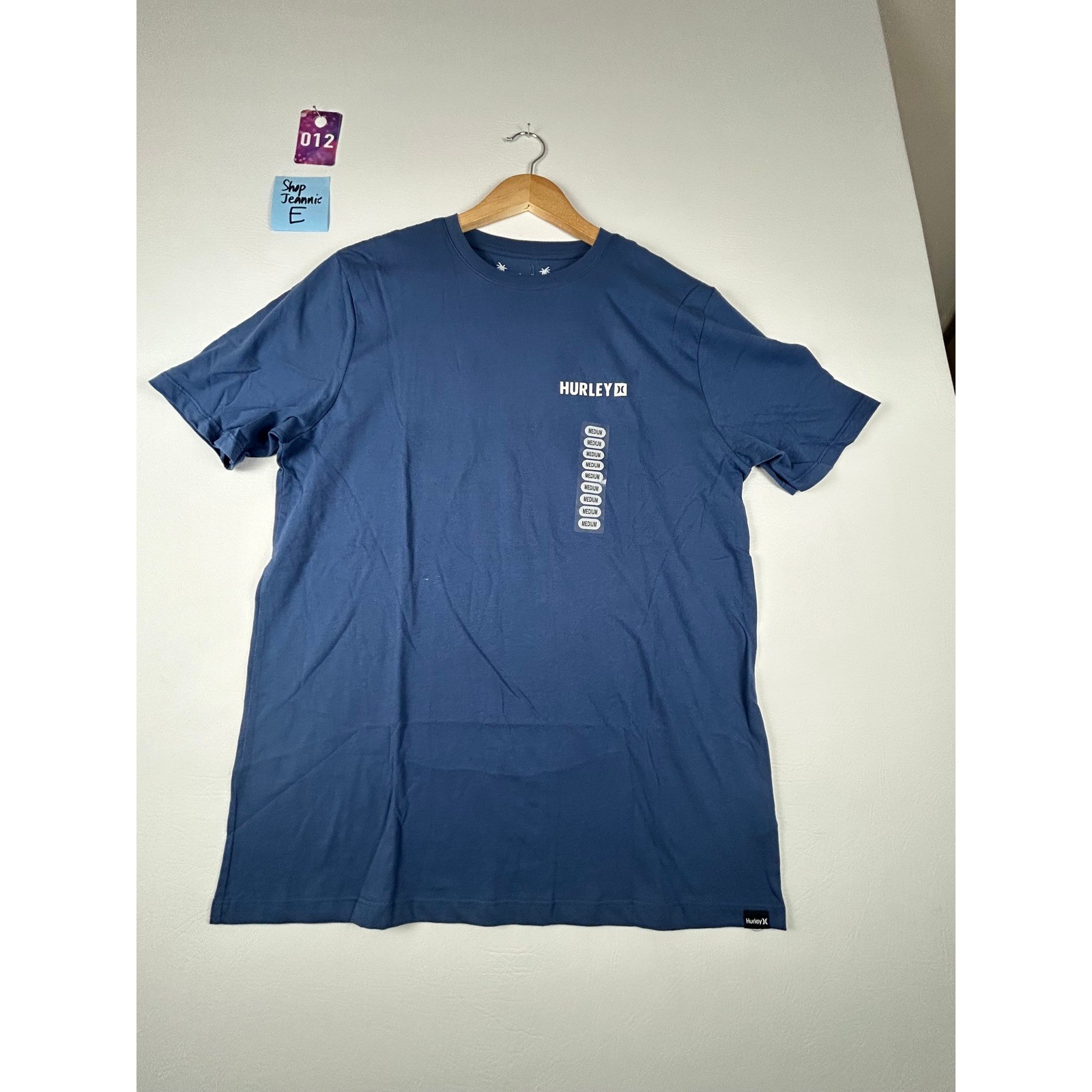 NWT Hurley Mens Graphic T Shirt Medium Blue Tie Dye Back Logo Surf Streetwear