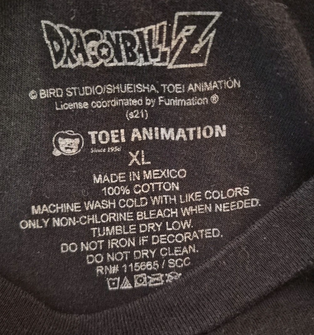 DragonBall Z T-Shirt Adult *XL* Black Goku Graphic Print- Toei Animation